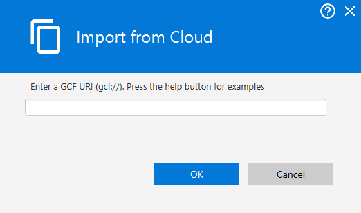 Popup to enter a cloud URI